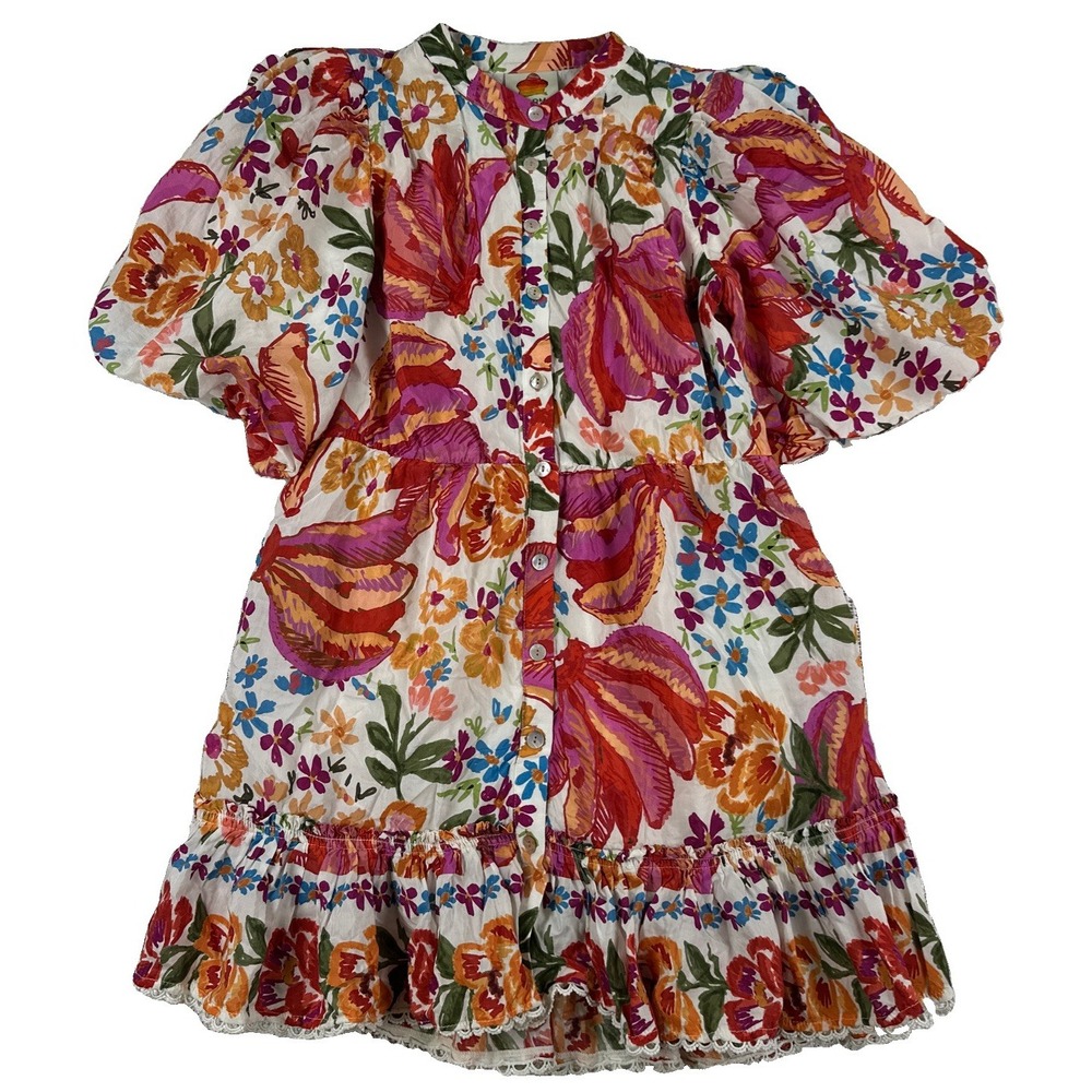 FARM RIO Spring Bananas Mini Dress Women's XS Colorful (No Belt)